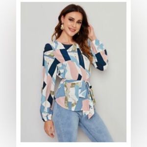 SHEIN Geometric Pattern Blouse